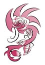 Spike rose flowers tattoo