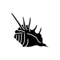 Spiked seashell black glyph icon Royalty Free Stock Photo