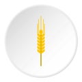 Spikelet of wheat icon, flat style Royalty Free Stock Photo