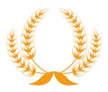 Spikelets of wheat or barley, heraldic icon for bakery