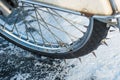 Spikes of an ice speedway motorbike