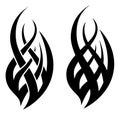 Spiky Flame Black and White Tribal Tattoo Royalty Free Stock Photo