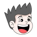 The spiky haired boy head emoticon is looking cool