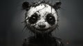 Spiky-haired Panda Bear In A Dark And Decayed Setting