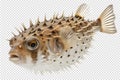 Spiky pufferfish isolated on the transparent background Royalty Free Stock Photo