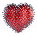 Spiky red leather chesterfield upholstery heart