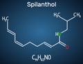 Spilanthol molecule. It is a fatty acid amide, is used for the local anesthetic properties and in cosmetology. Structural