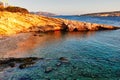 Spilia Beach Cove, Koufonisia Greek Island, Sunset Royalty Free Stock Photo