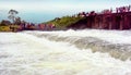 Spill gates located at Kalahagala ,opened in Parakrama Samudraya reservoir in Polonnaruwa.