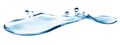 spill water drop on the floor isolated with clipping path on white background Royalty Free Stock Photo