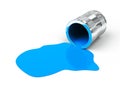 Spilled blue paint