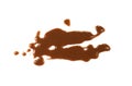 Spilled chocolate milk puddle isolated. Royalty Free Stock Photo