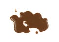 Spilled chocolate milk puddle isolated. Royalty Free Stock Photo