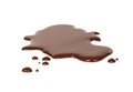 Spilled chocolate on white background Royalty Free Stock Photo