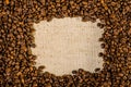 Spilled coffee beans frame Royalty Free Stock Photo