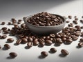 coffee, grain, metal, container, aromatic,created using AI artificial intelligence