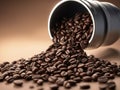 coffee, grain, metal, container, aromatic,created using AI artificial intelligence