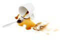 Spilled coffee. Royalty Free Stock Photo