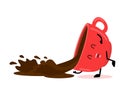 Spilled coffee red cup charecter vector concept Royalty Free Stock Photo