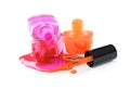 Spilled colored nail polish as sample of cosmetics product Royalty Free Stock Photo