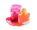 Spilled colored nail polish as sample of cosmetics product Royalty Free Stock Photo