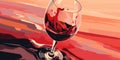 Spilled glass of red wine as illustration, an alcohol drink concept Royalty Free Stock Photo