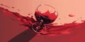 Spilled glass of red wine as illustration, an alcohol drink concept Royalty Free Stock Photo