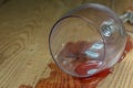 Spilled glass of wine Royalty Free Stock Photo