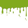 Spilled green color on a white background