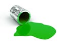 Spilled green paint