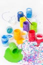 Spilled paint bottles Royalty Free Stock Photo