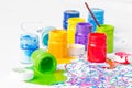 Spilled paint bottles Royalty Free Stock Photo