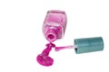 Spilled Pink Nail Polish with brush Royalty Free Stock Photo