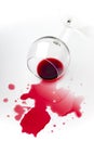 Spilled red wine