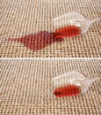 Spilled red wine on carpet Royalty Free Stock Photo