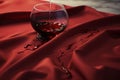 Spilled Red Wine on Elegant Tablecloth Artistic Royalty Free Stock Photo