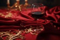 Spilled Red Wine on Elegant Tablecloth Artistic Royalty Free Stock Photo