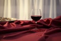 Spilled Red Wine on Elegant Tablecloth Artistic Royalty Free Stock Photo