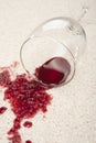 Spilled Red Wine and Glass on Carpet Insurance Claim Accident Royalty Free Stock Photo