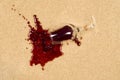 Spilled wine on carpet