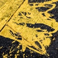 Spilled Yellow Paint Background Royalty Free Stock Photo