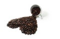 Spilling Love Coffee Bean Royalty Free Stock Photo