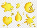 Spills of yellow juice or oil top view Royalty Free Stock Photo