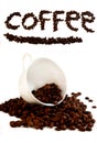 Spilt coffee beans Royalty Free Stock Photo