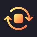 Spin animation orange solid gradient ui icon for dark theme