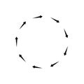 Spin arrow circle. Recycle arrown round frame Royalty Free Stock Photo
