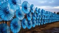 spin blue pinwheels Royalty Free Stock Photo