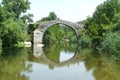 Spin'a Cavallu Genoese bridge over river Rizzanese near Sartene Royalty Free Stock Photo