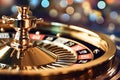 The Spin of Fortune: Playing the Roulette Wheel at the Casino - Generative AI Royalty Free Stock Photo