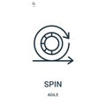 spin icon vector from agile collection. Thin line spin outline icon vector illustration